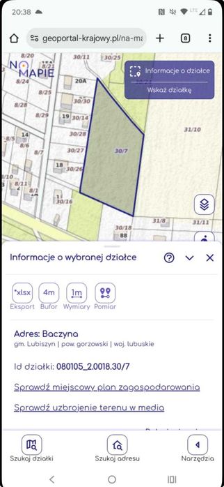 Działka na sprzedaż w Baczynie