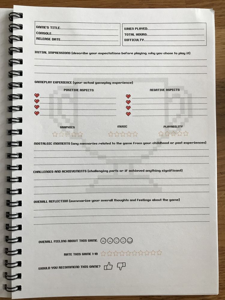 Retro Game Journal Prezent dla Gracza Pamiętnik Gry Konsole