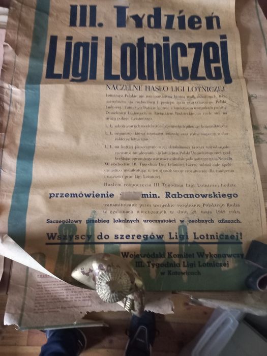 Plakat prl z lat 1940-tych oryginalny