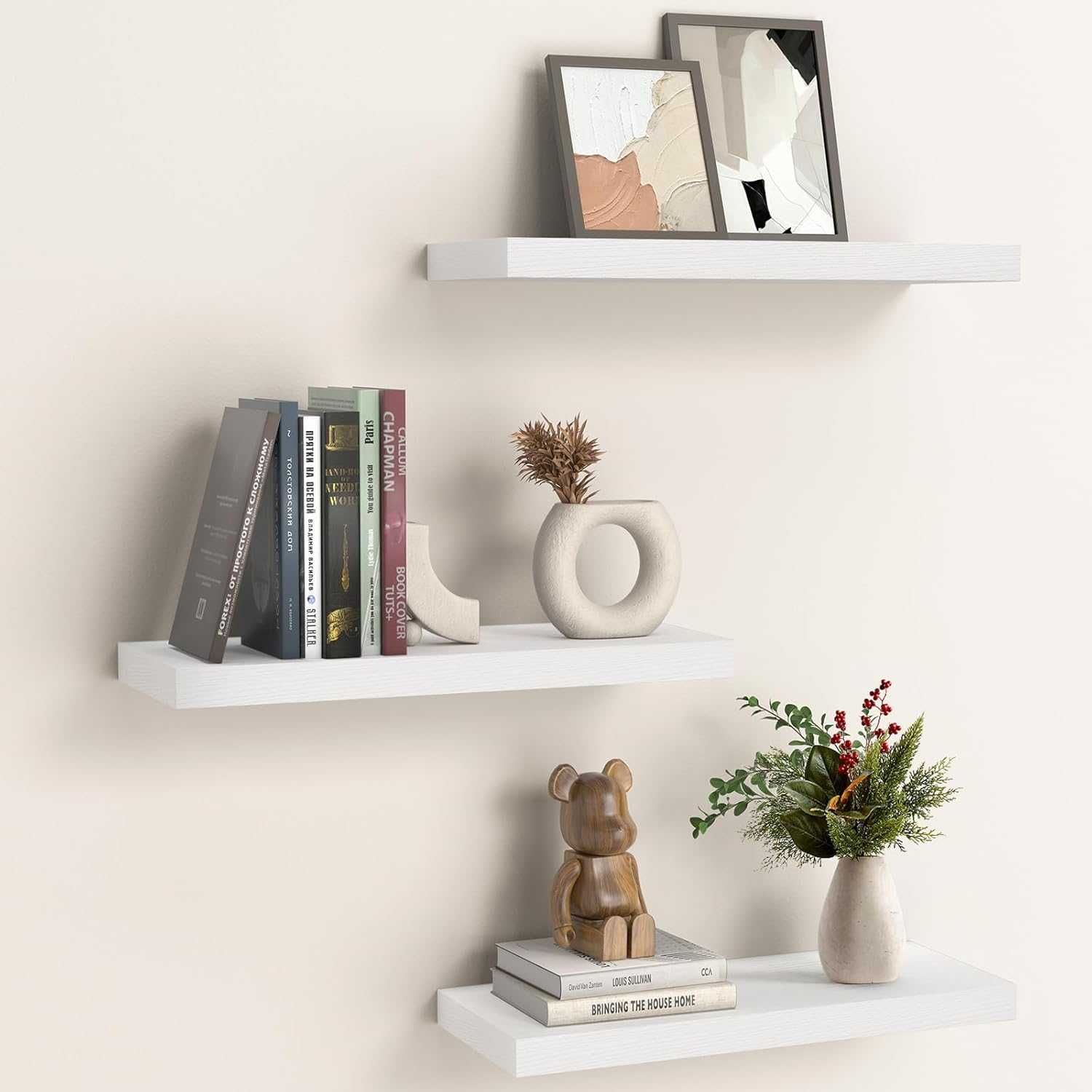 STOREMIC półka ścienna MDF 38 cm biała zestaw 3 szt. nowoczesna