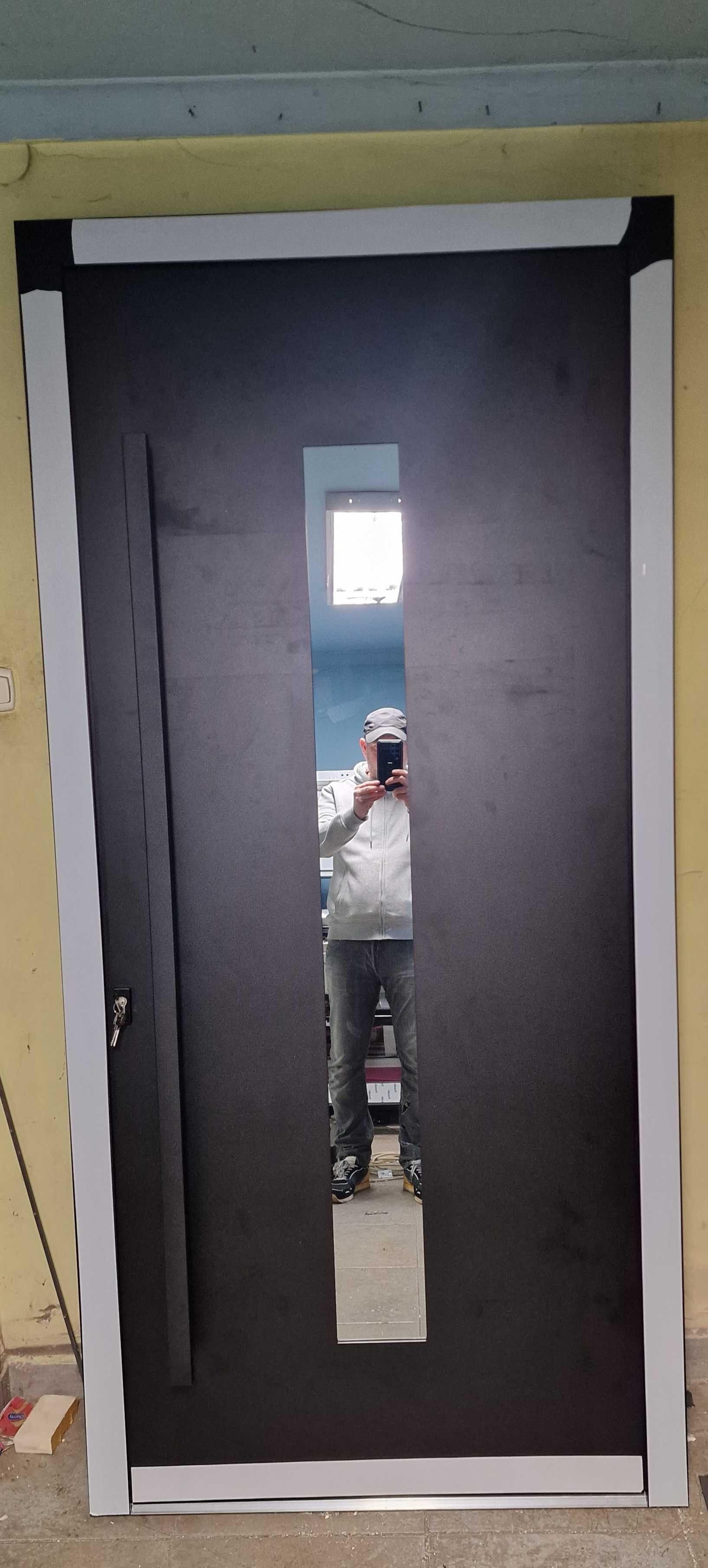 drzwi wejsciowe aluminiowe czarne