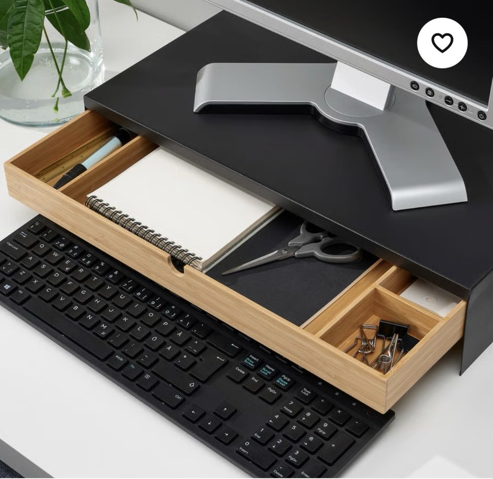 Suporte monitor com gaveta Ikea Elloven