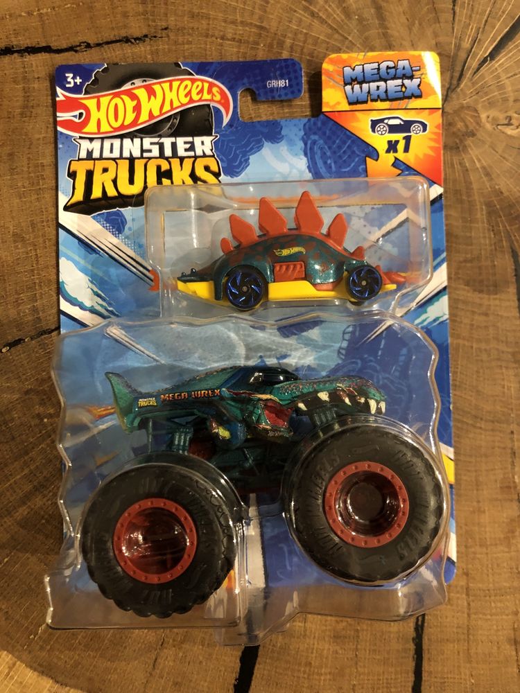 Nowy zestaw Hot Wheels MONSTER TRUCKS Mega Wrex + autko do zgniotu