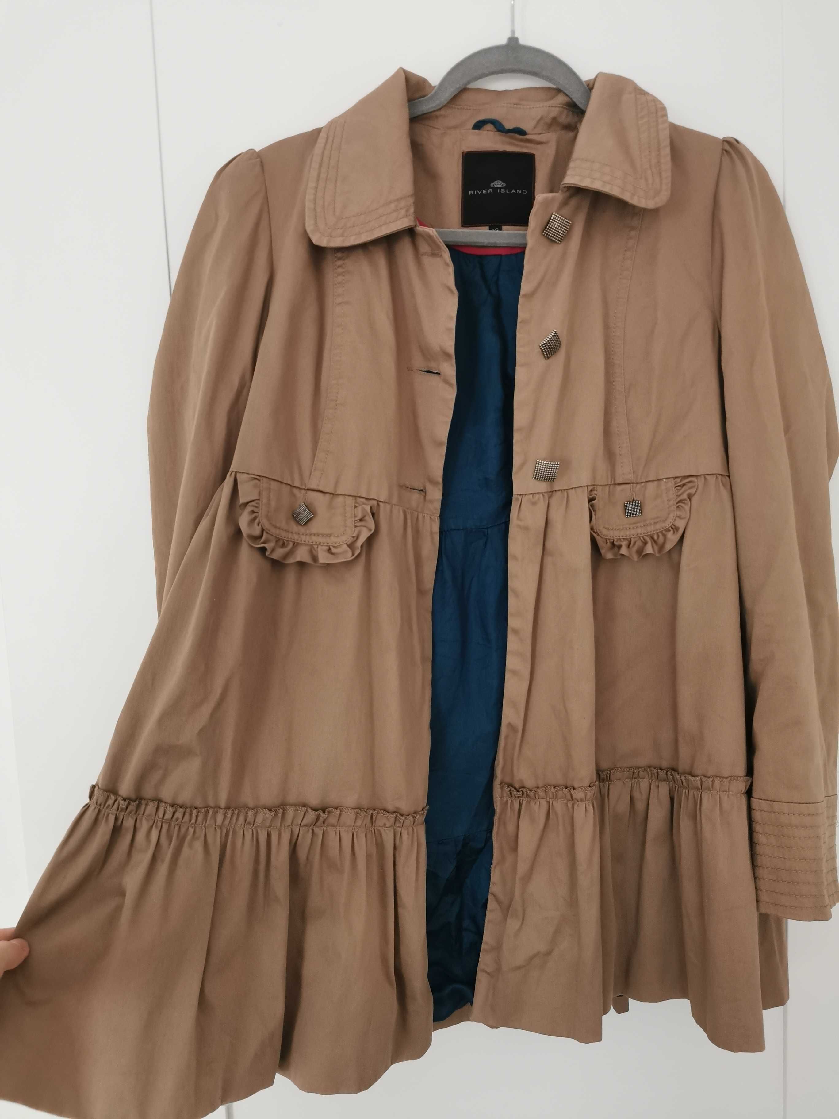 Kurtka płaszczyk parka damska vintage khaki L 40 River Island