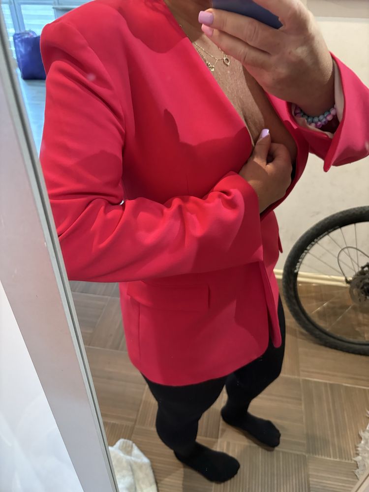 Malinowa marynarka Zara L rozm 38/40