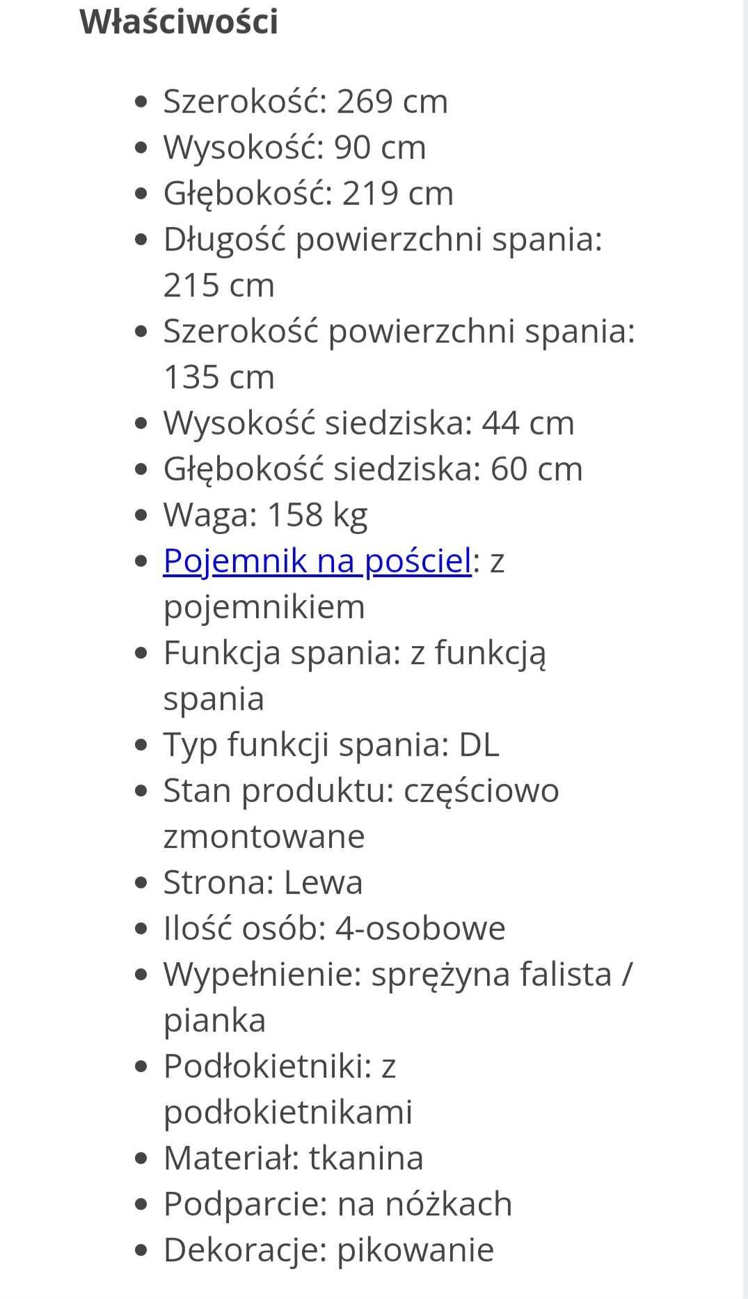 Narożnik BRW z funkcją spania