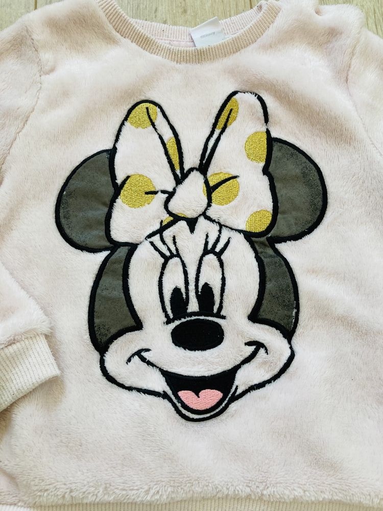Pluszowy dres zestaw z myszką mini r. 92 bluza i spodnie różowy