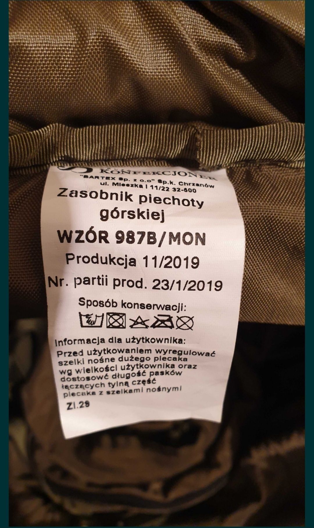 Zasobnik piechoty górskiej wzór 987B MON