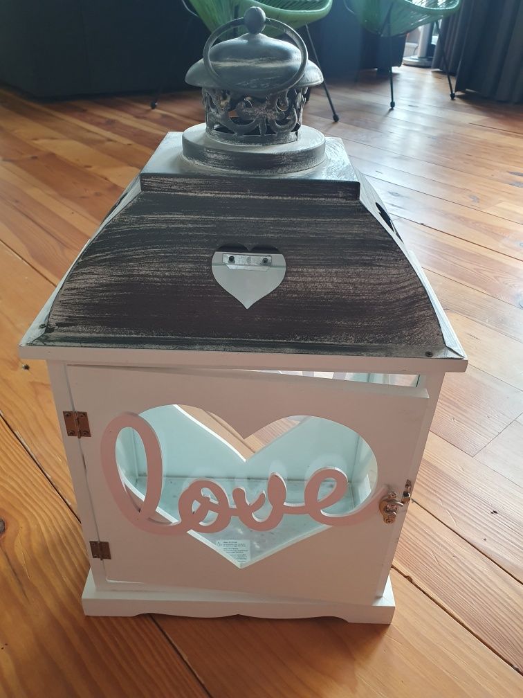 Drewniany lampion domek LOVE z Home&you