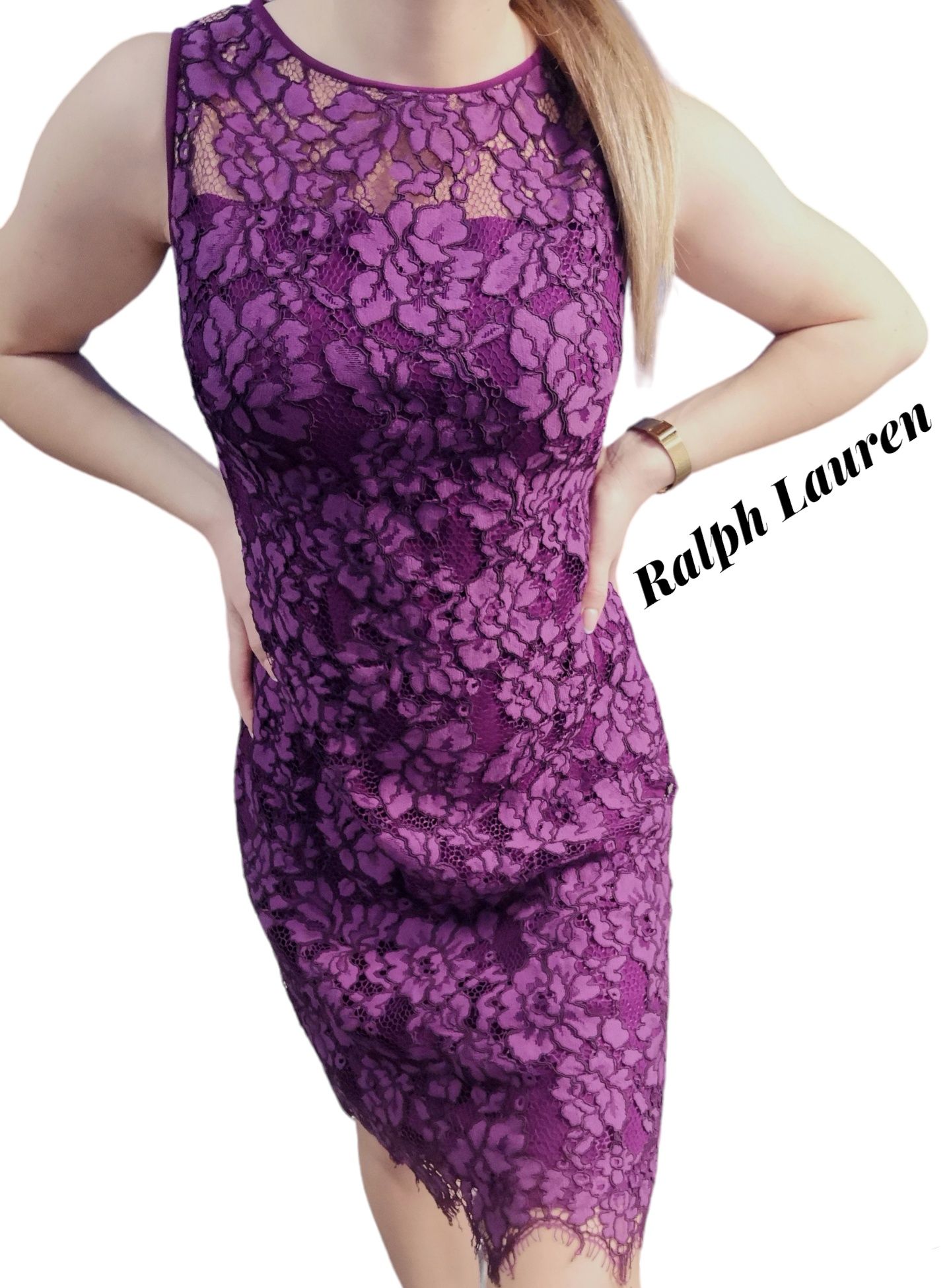 Ralph Lauren - oryginalna sukienka koronkowa