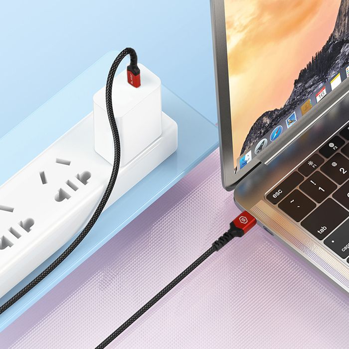 Blavec Kabel Raptor Typ C na Typ C PD 100W 5A 2m (czarno-czerwony)