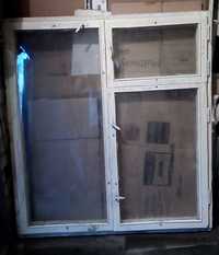 вікно / двері дерев'яні з коробкою та склом б/в