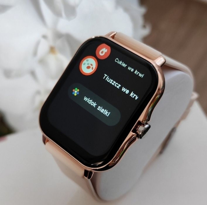 Śliczny Złoty Damski Zegarek Smartwatch