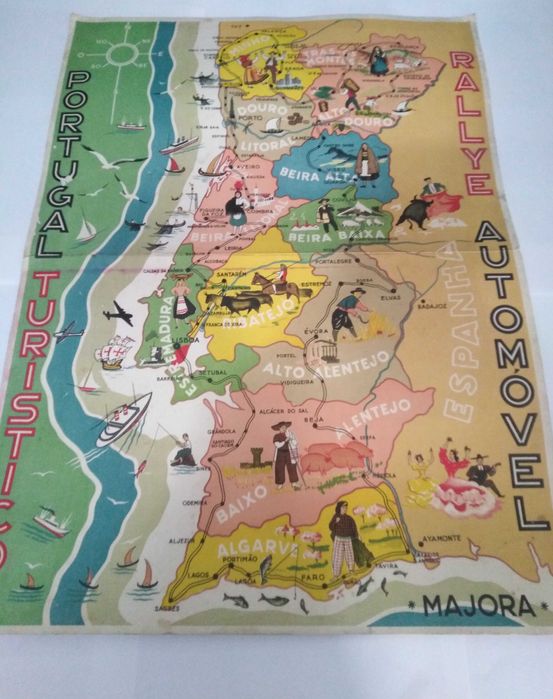 Tabuleiro de jogo Antigo/Vintage Rallye Automóvel da Majora.