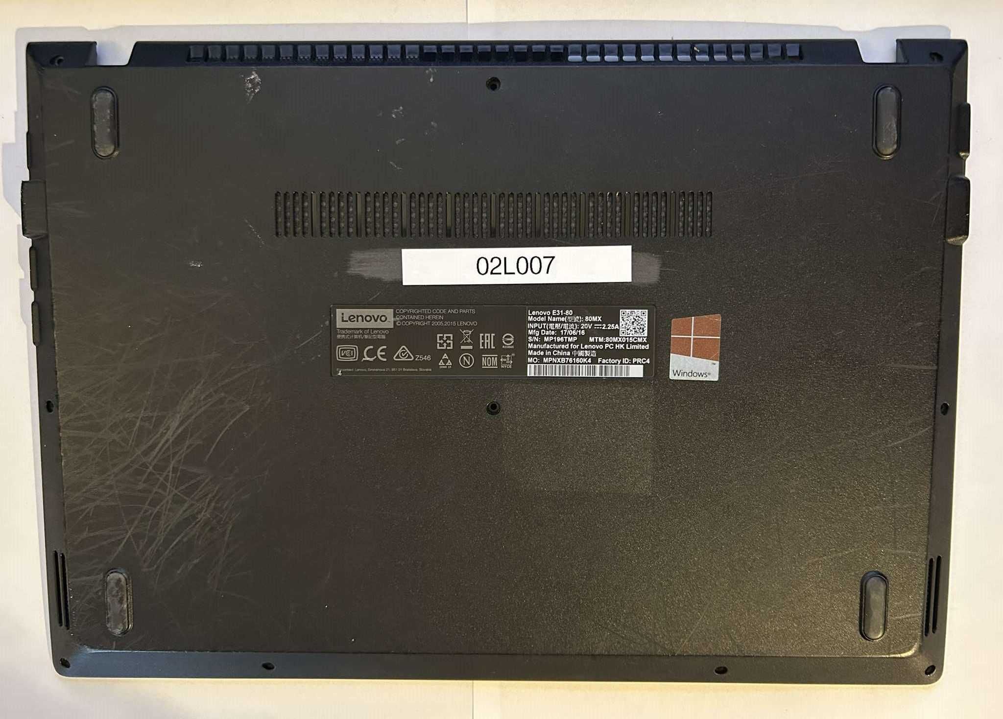Kadłubek Lenovo ThinkPad E31-70 E31-80 AP1BM000610H7920A (1543)