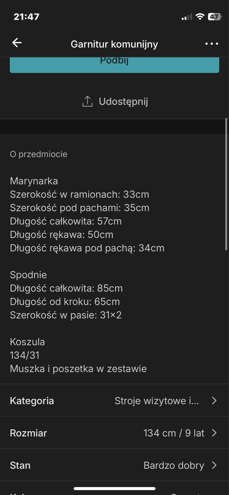 Garnitur komunijny