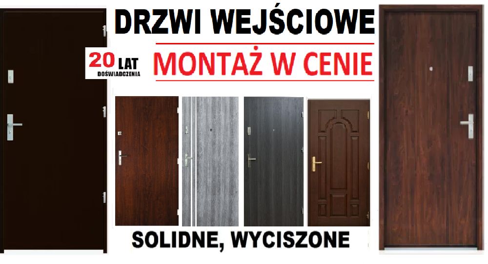 Drzwi wejściowe ZEWNĘTRZNE -wewnętrzne z montażem do mieszkań w bloku