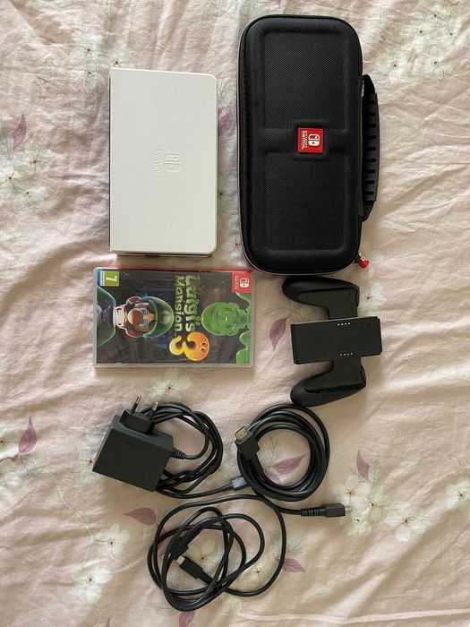 Nintendo Switch Oled + Capa + Dock + Jogo + Acessórios Originais