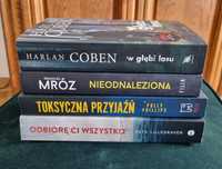 4pak książek, thrillery/kryminały, Coben, Mróz, Phillips