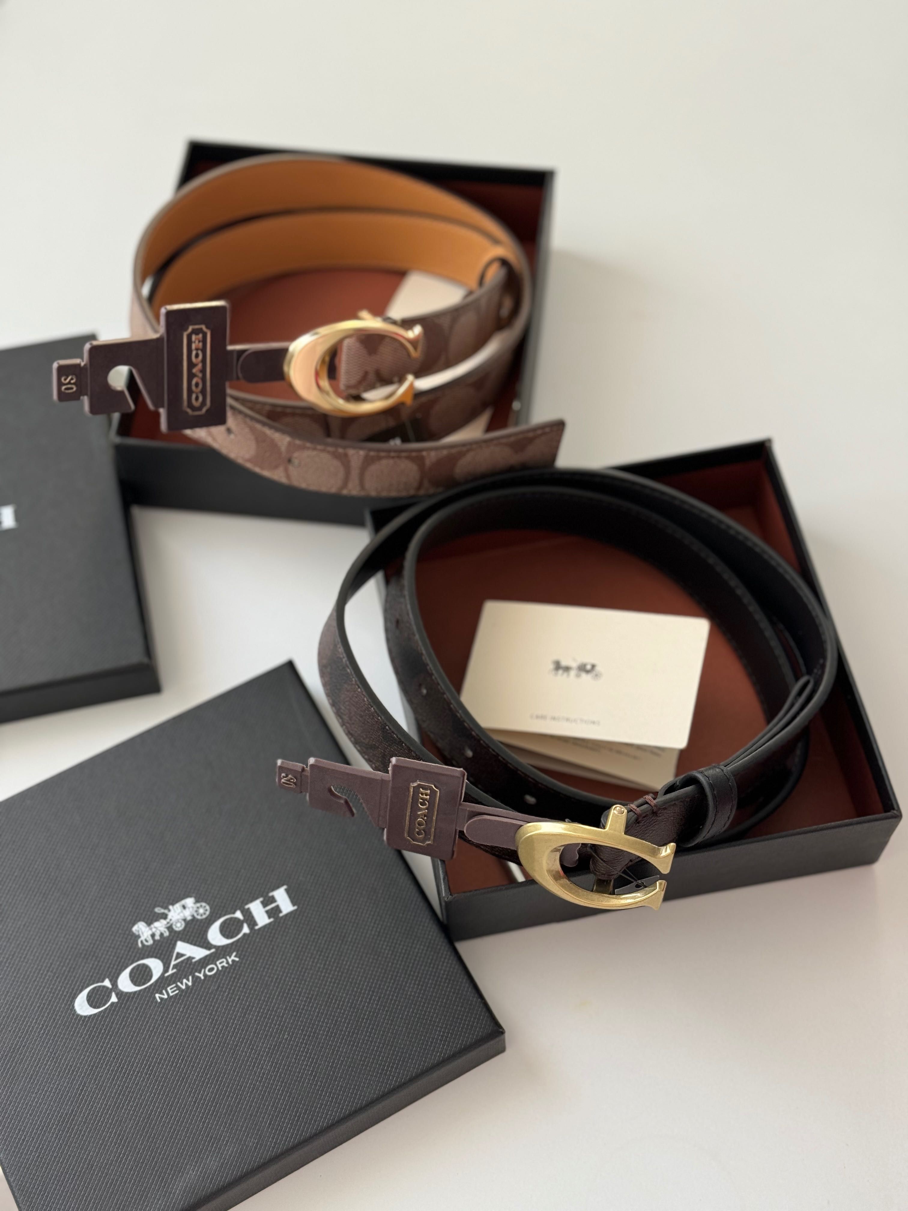 Ремень шкіряний пояс Coach