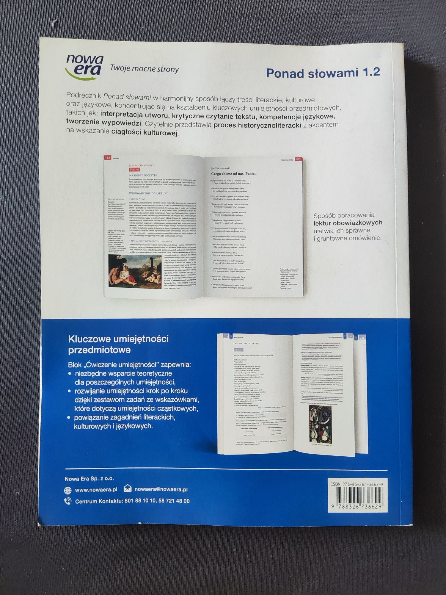 Podręcznik Ponad Słowami 1 klasa 1 Nowa Era po szkole podstawowej