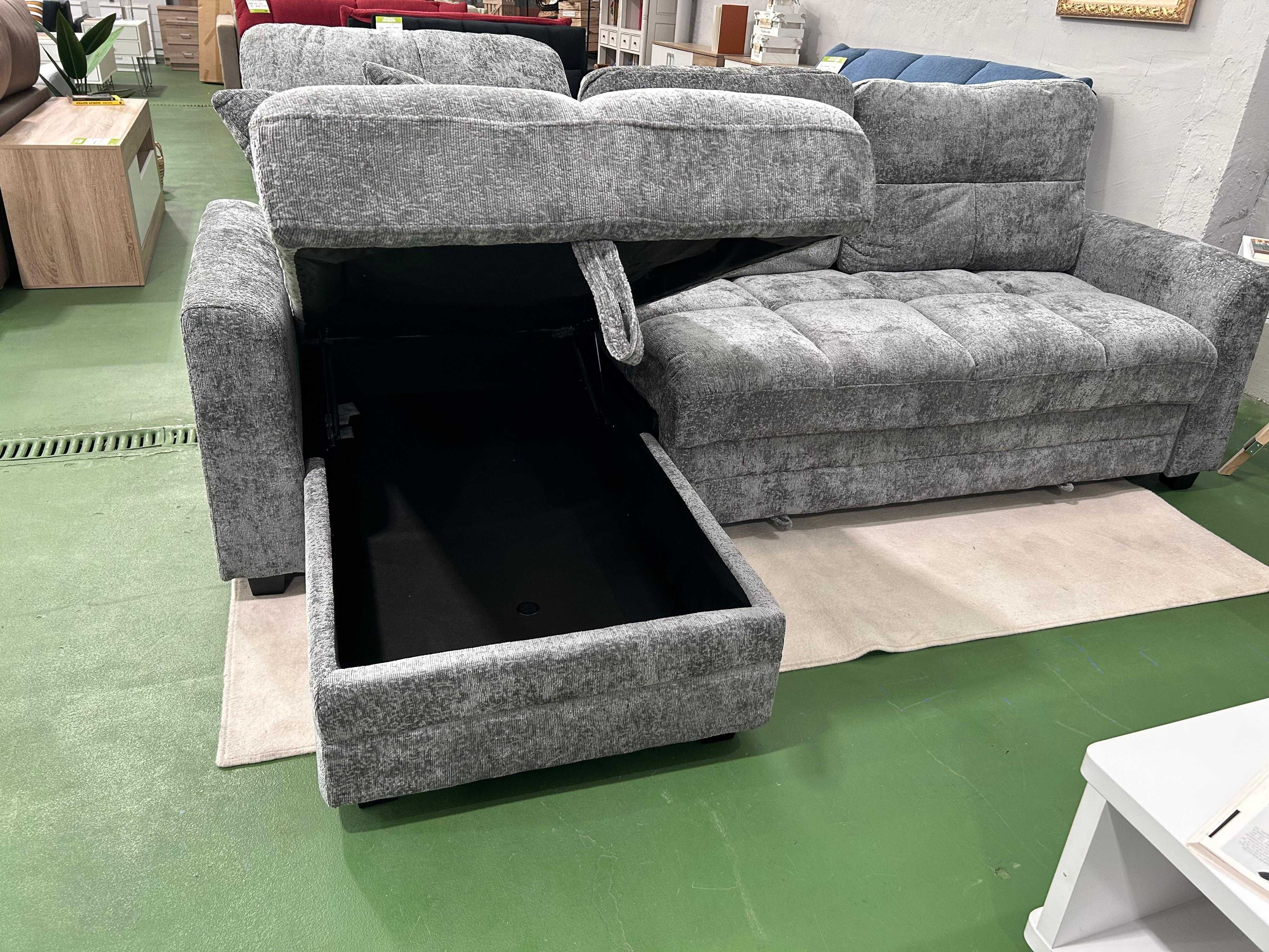 Sofá-cama com arrumação em promoção, portes grátis
