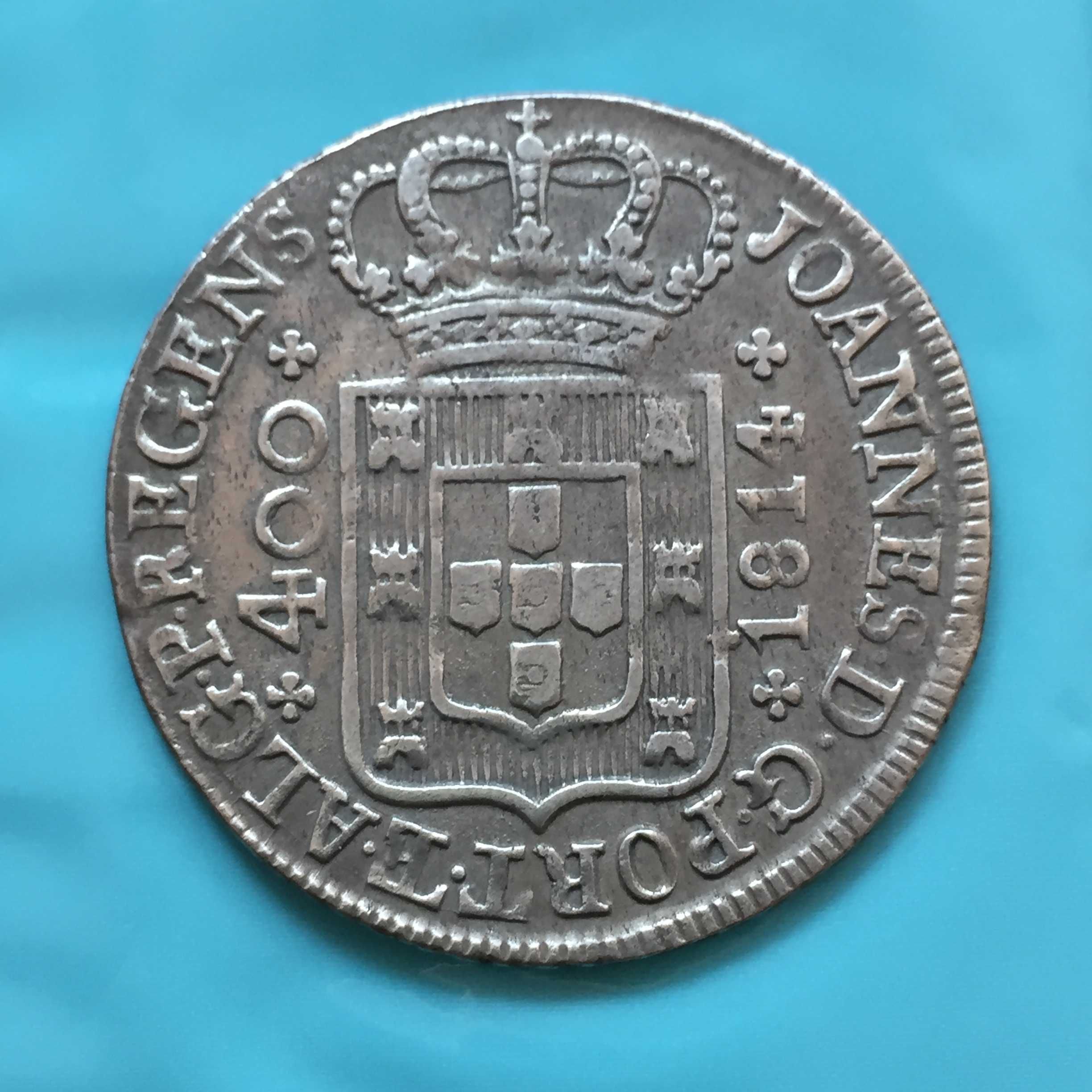CRUZADO NOVO (480 réis) 1814 - D. JOÃO PRÍNCIPE REGENTE - prata