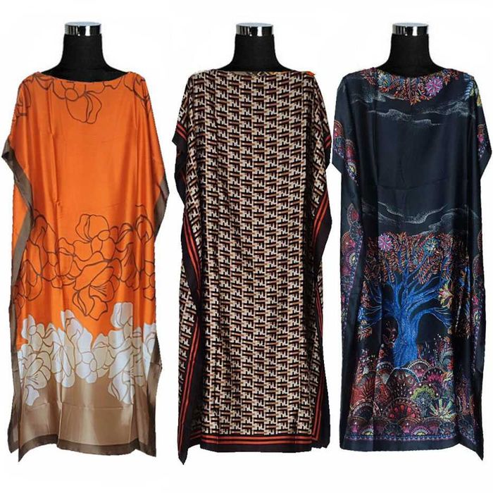 шелковое платье кимоно разные