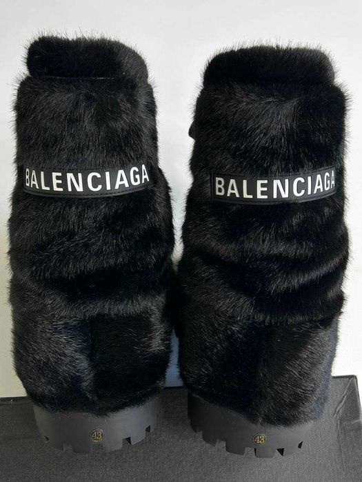 BALENCIAGA ALASKA FUR Boots black ботинки чоботи чорні черные мех 43