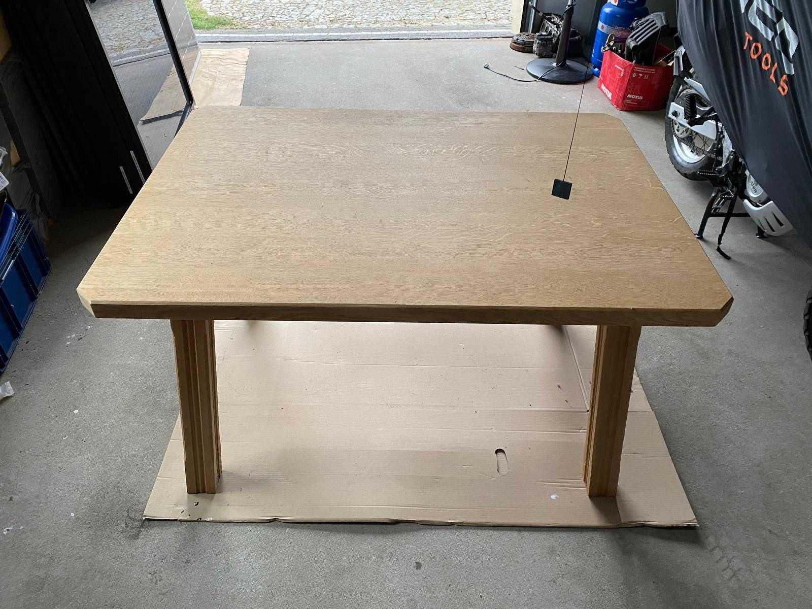 STÓŁ DĘBOWY z litego dębu nierozkładany 130 x 90 cm