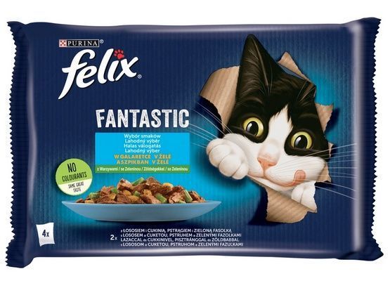 Pyszna karma dla kotów Felix Rybne Smaki z warzywami w galaretce 4x85g