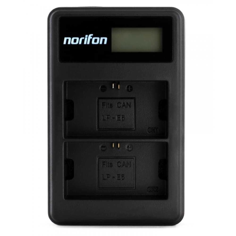 Dwukanałowa ładowarka USB LCD do akumulatora aparatu Canon LP-E6
