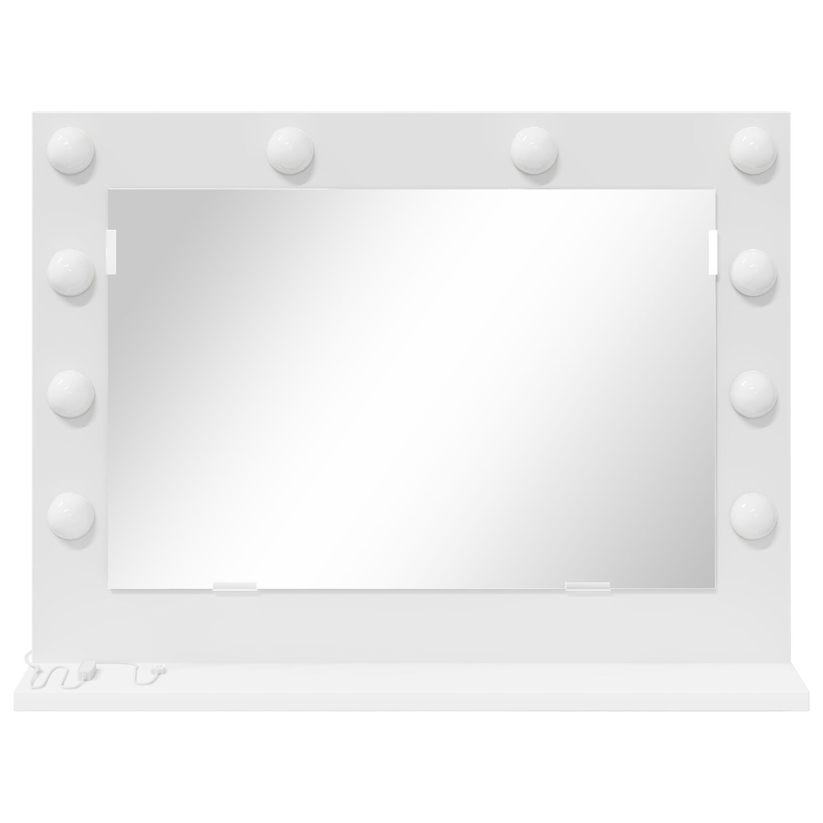 Vidaxl Lustro Toaletowe  Z Lampkami Led Białe 60X45X18 Cm