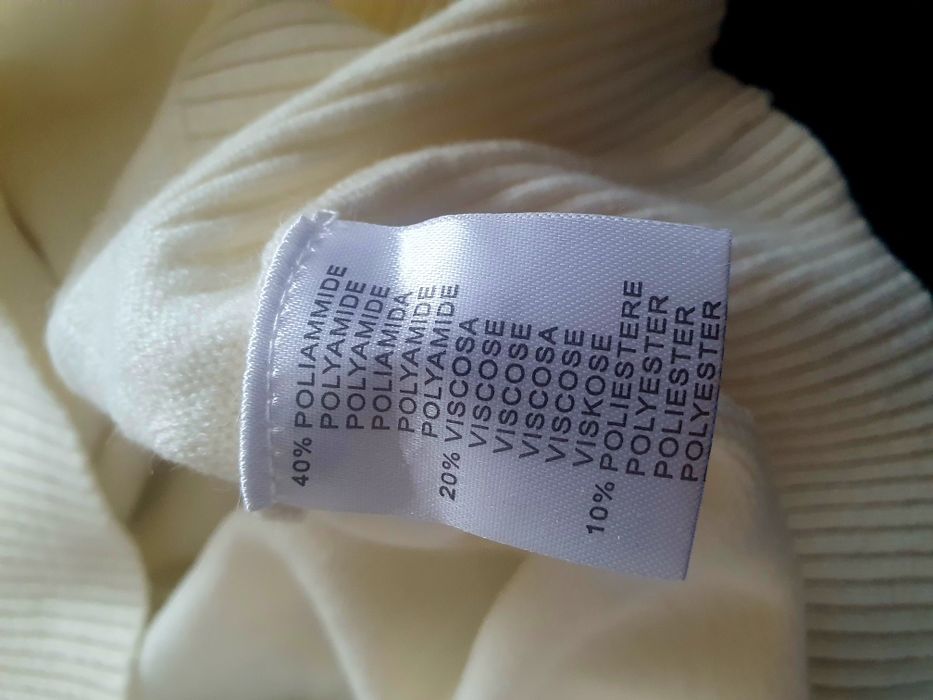 Sweter, golf, kremowy
