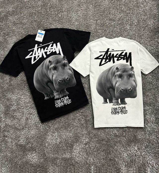 Новая футболка Stussy — Fuzzy Dice — Чорна / Біла — Стусси — С М Л ХЛ