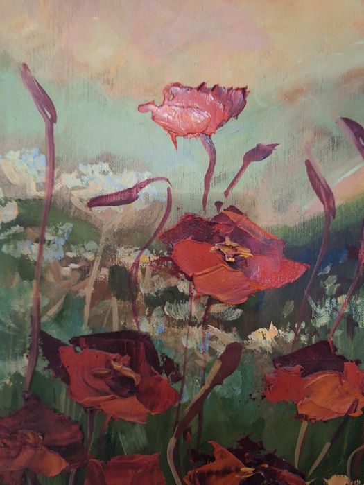 Obraz olejny  80x60  maki