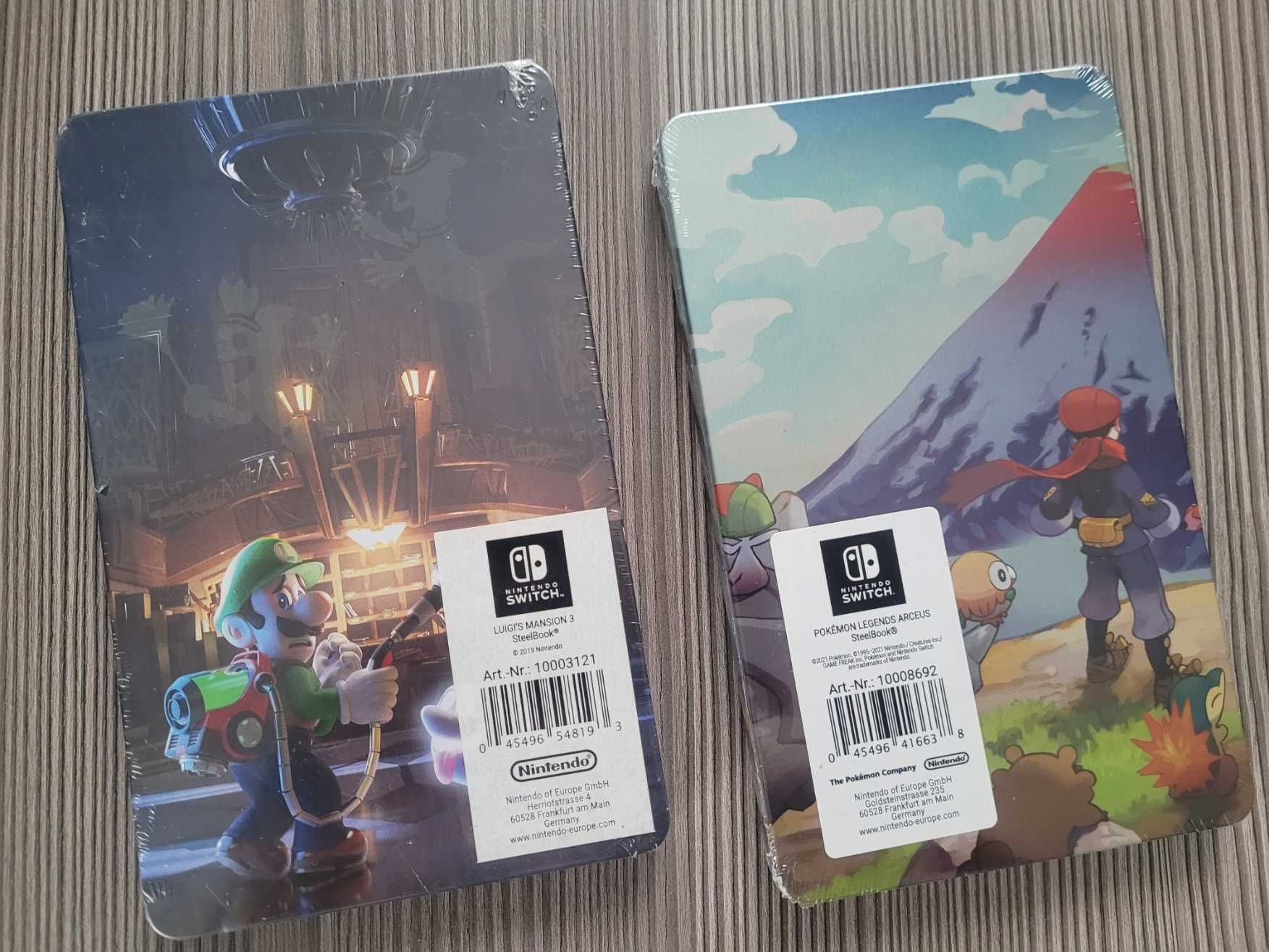 2x Steelbook Luigi's mansion 3 +Pokemon Legends Arceus Nintendo Switch