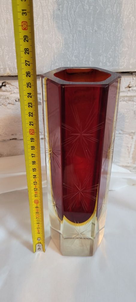 Gruby wazon Murano Sommerso, Vintage ciezki