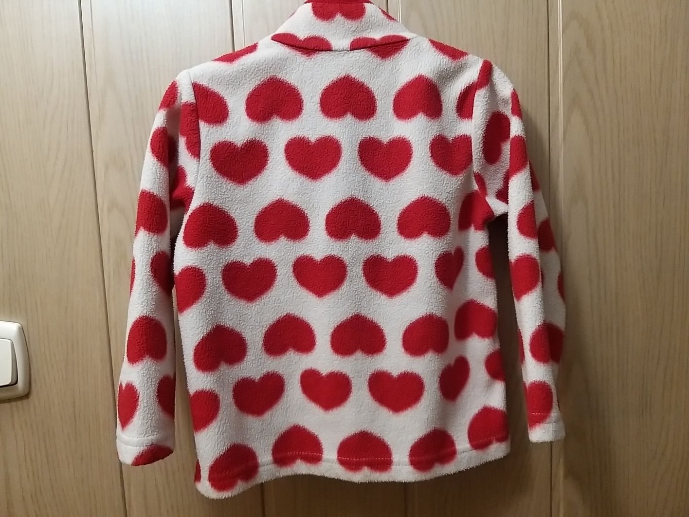 Bluza polar w serduszka walentynki rozm. 98 na 2-3 latka