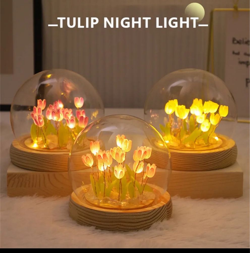 Ночная лампа ручной работы с тюльпанами