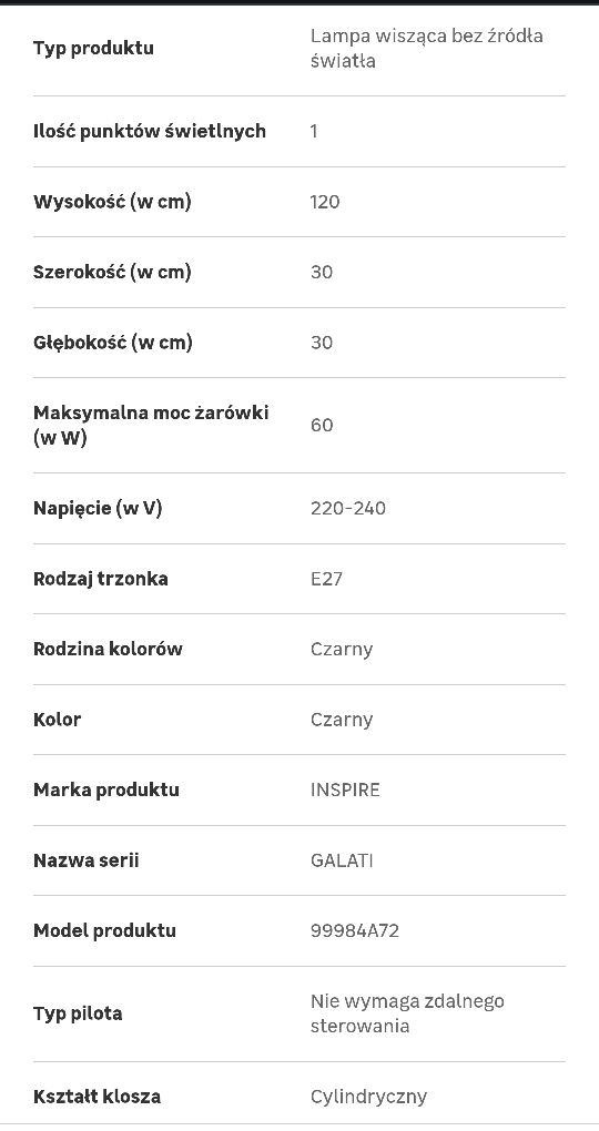Lampa wisząca Galati