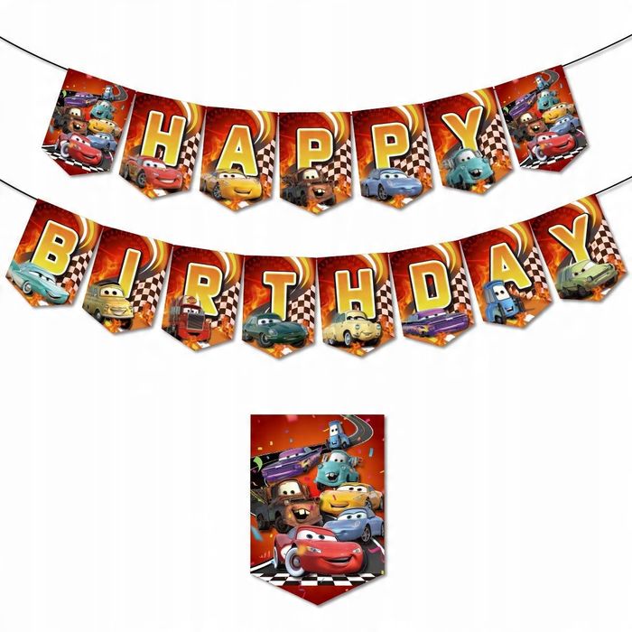 Oro Party Zestaw balonowych dekoracji urodzinowych Auta Cars Zygzak