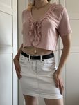 Biala krotka jeansowa spodniczka klasyczna y2k streewear minimalizm