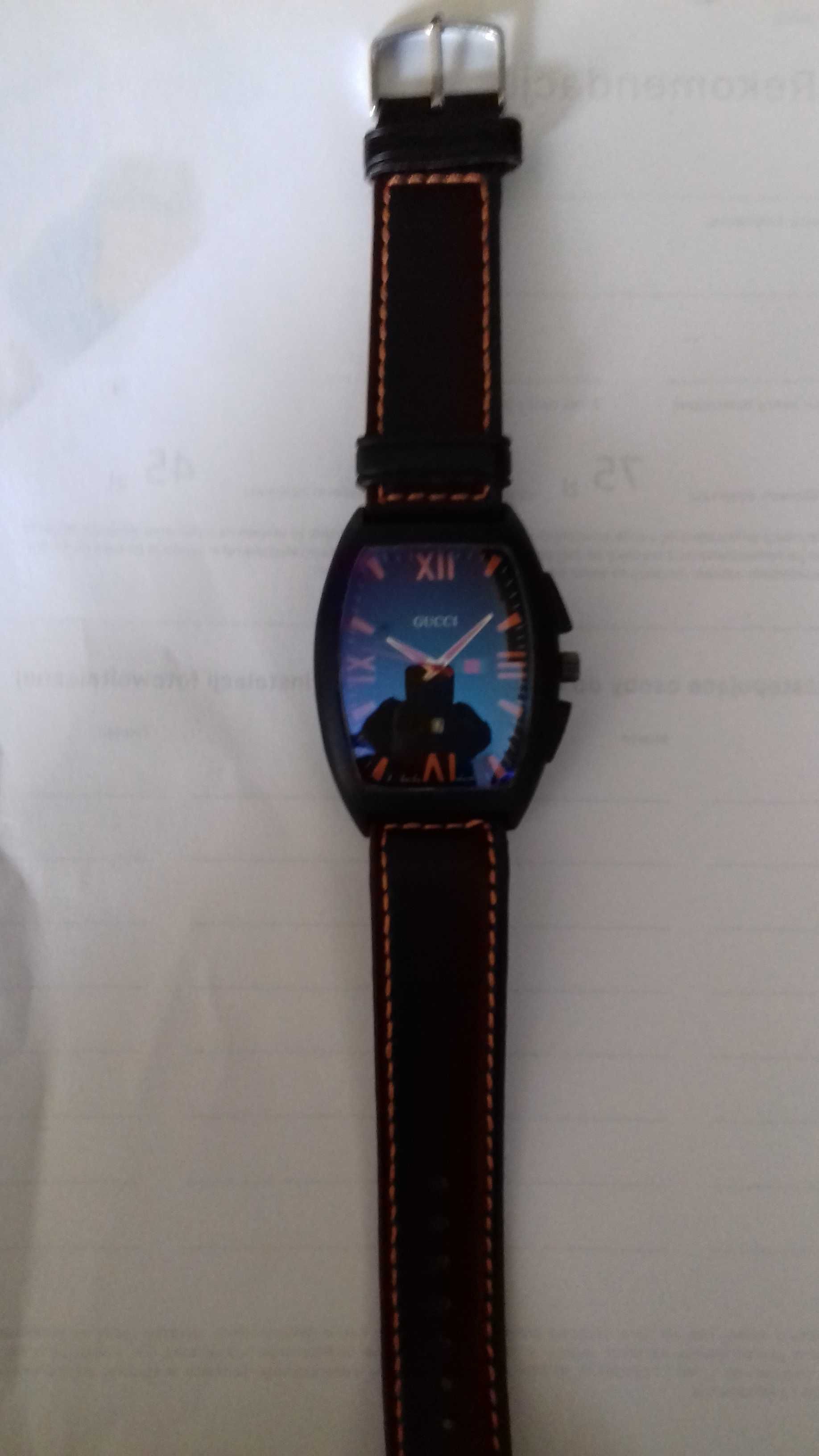 Zegarek Gucci czarny z pomarańczowym wykończeniem 279 zł
