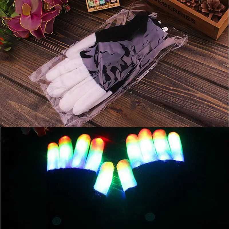 Rękawiczki świecące w ciemności LED migające