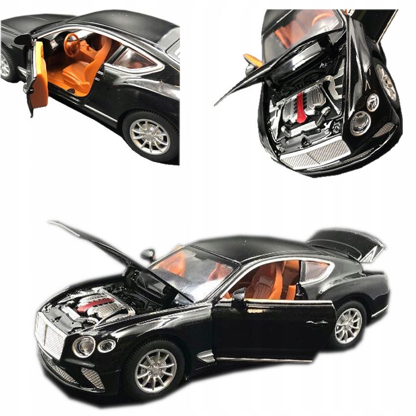 Model Samochód Bentley Continental Gt Metalowy Led Zabawka 1:22