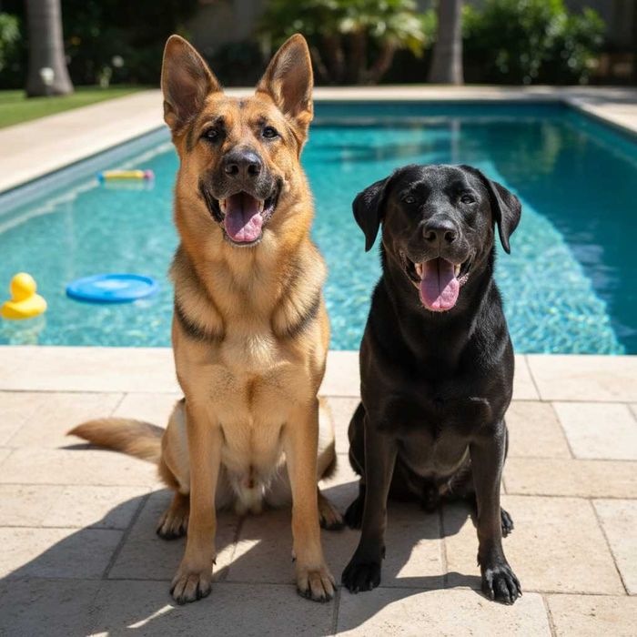 Casal de Pastor alemão e Labrador para adoção em conjunto