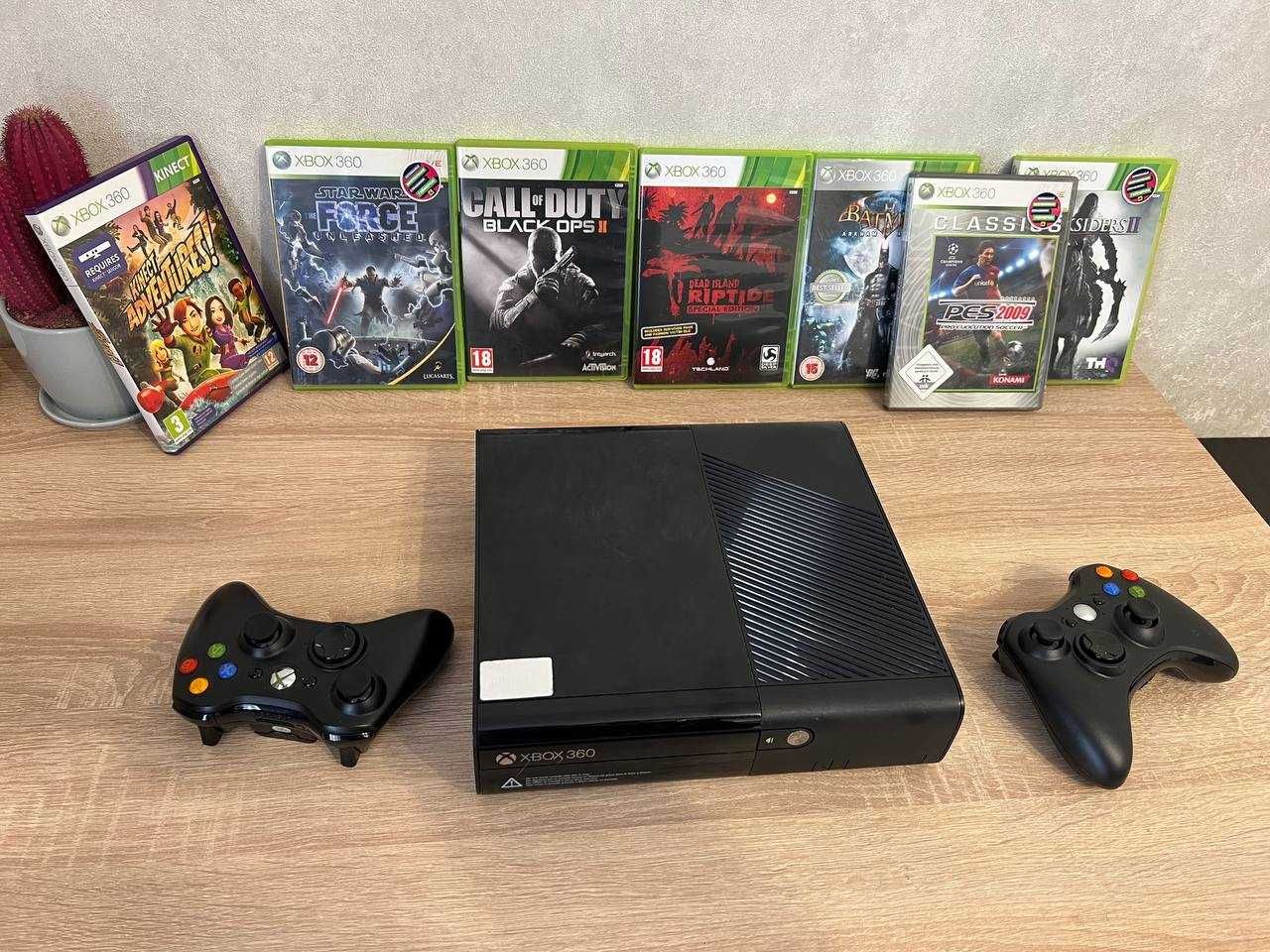 Xbox 360 E 500GB + 2 геймпади + 7 ігор | Готовий комплект