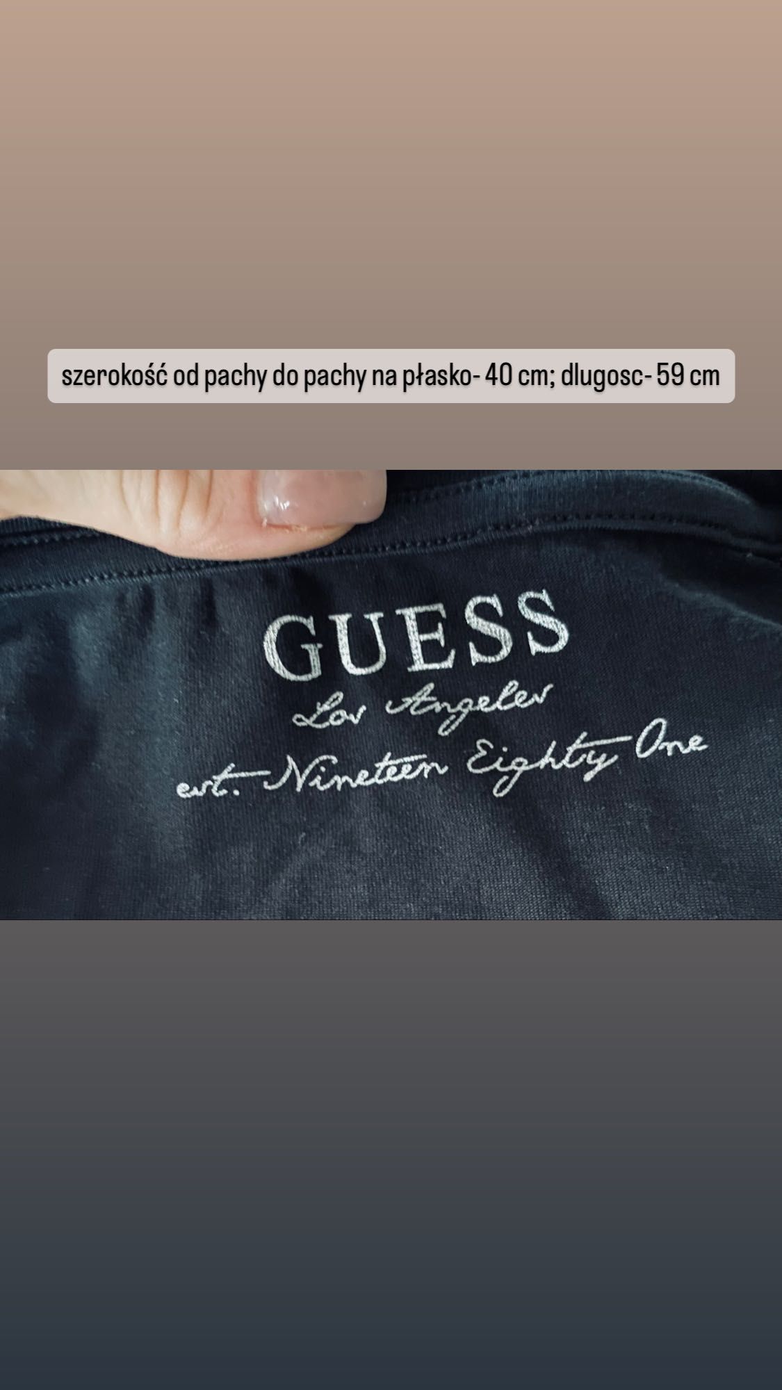 T-shirt krótki rękaw Guess XS/S czarny różowe napisy nadruk