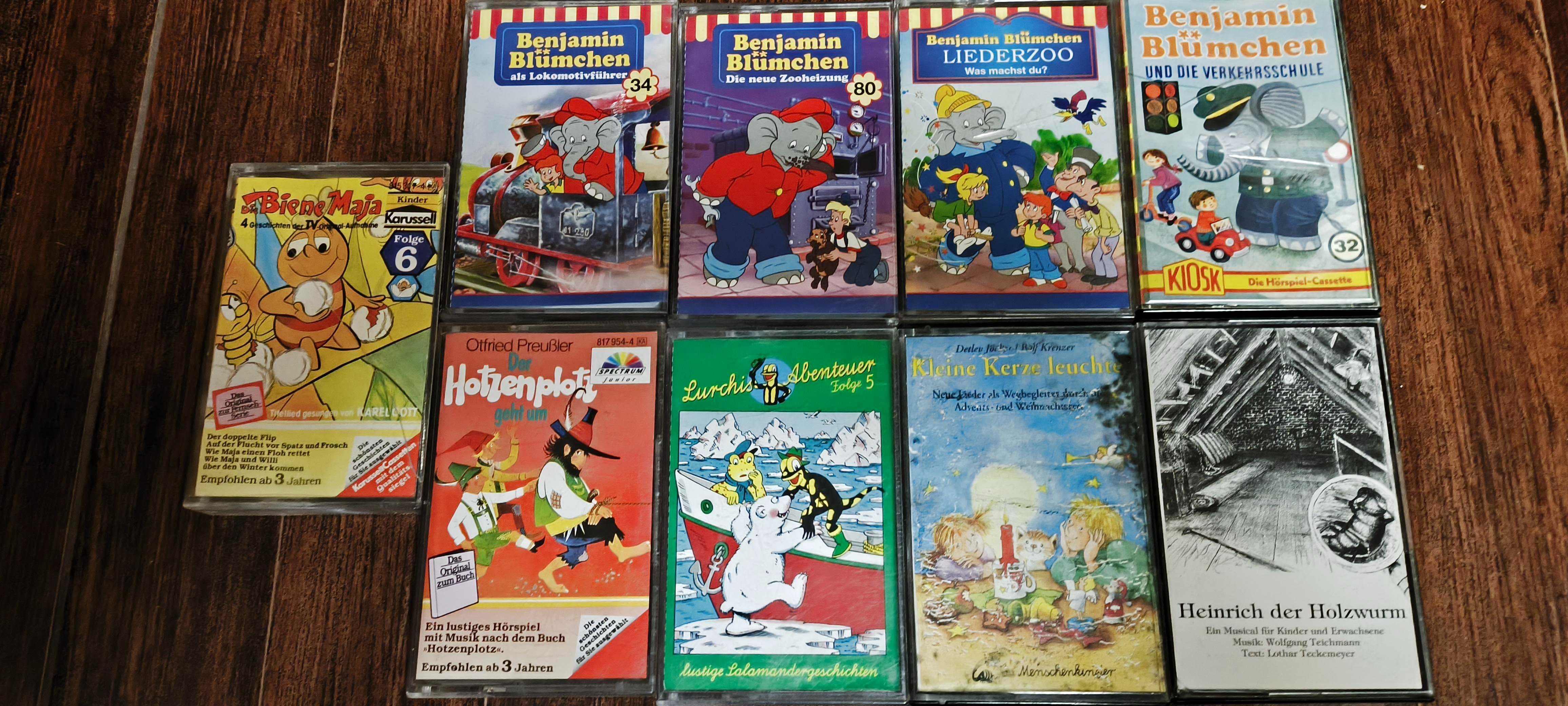 9 kaset Piosenki i słuchowiska dla dzieci np. do nauki j. niemieckiego
